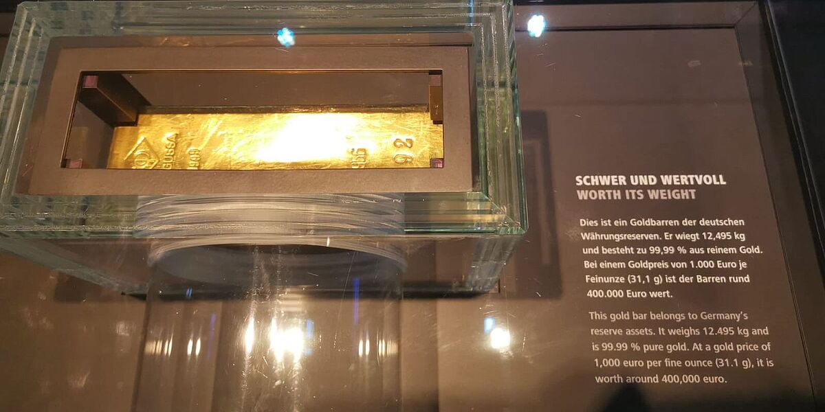 Goldbarren im Geldmuseum der Deutschen Bundesbank