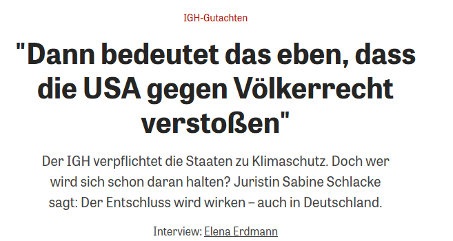 "Dann bedeutet das eben, dass die USA gegen Völkerrecht verstoßen"